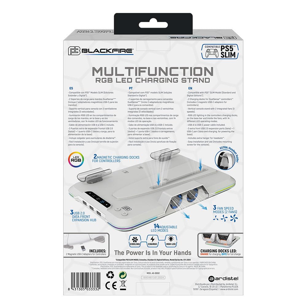 Cargador Blackfire Multifunction Charging Stand Rgb Led ( PS5 - Slim) - Soporte de carga Cargador Blackfire Multifunction Charging Stand Rgb Led ( PS5 - Slim) - Soporte de carga
